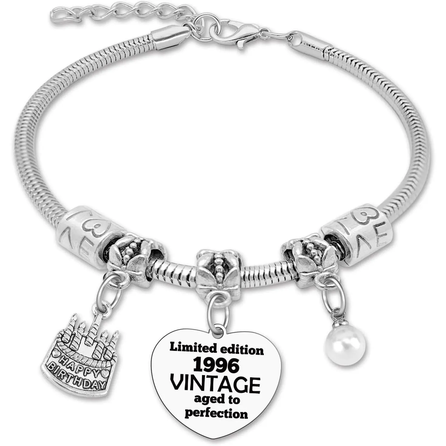 Women's Stainless Steel Bracelet - 17.5cm, Lightweight Wear, Modern, Polished Finish - 30th/40th Birthday Gifts (1996/1986 Birth Years) for Sister, Christmas Gift