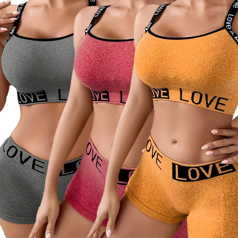 3PCS Women's Underwear Set Includes  New Bra Top and Pants Seamless Casual Comfort Daily Wear, Soft and Breathable Ladies Lingerie Pack Everyday Clothing