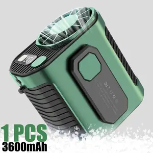Portable Waist Fan, 100-speed Adjustable USB Rechargeable Fan, Wearable Convenient Design Hands Free Fan for Outdoor Work, Travel and Fishing, Outdoor Cooling Fan