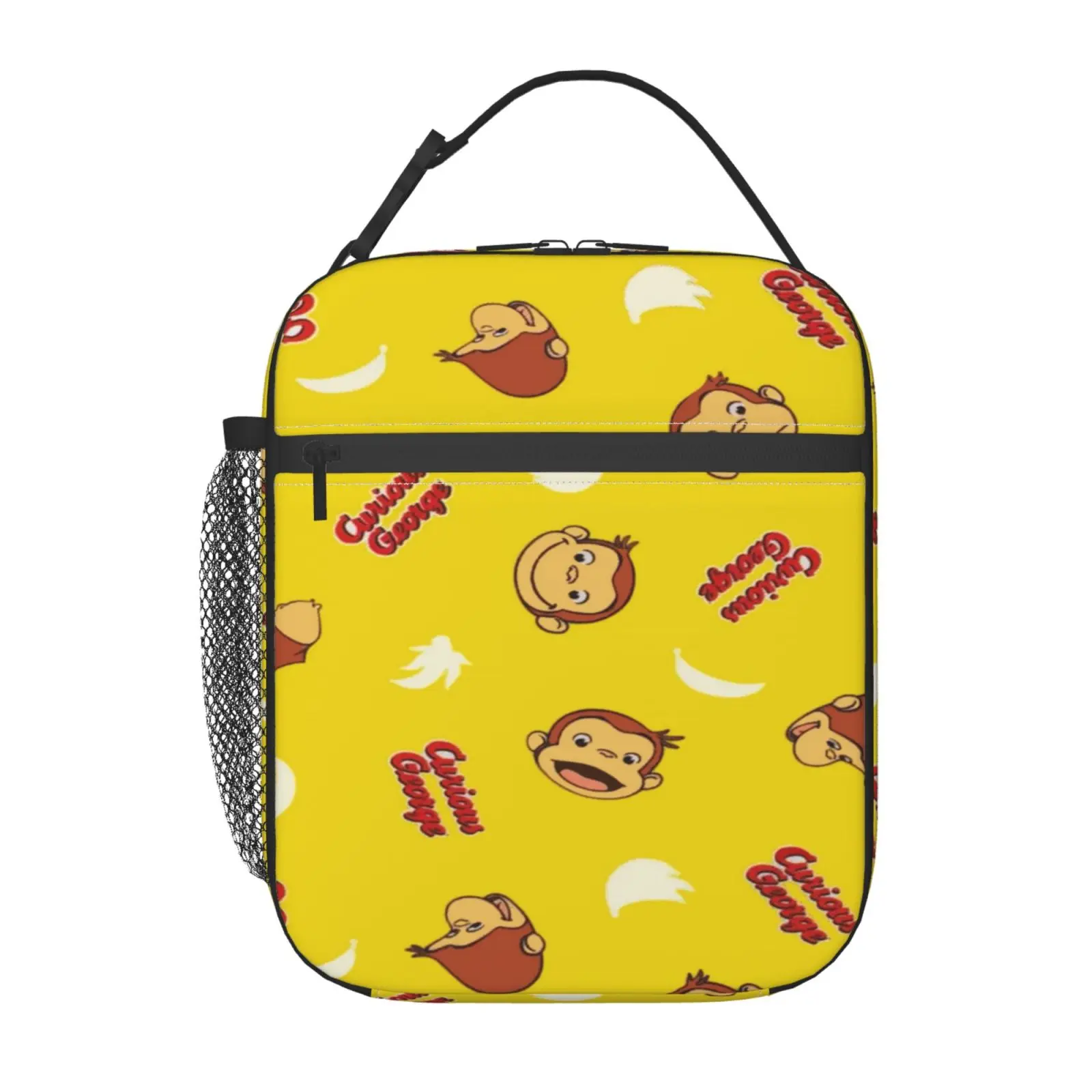 Anime curious george1 Lunch Box, Anime lunchbag Cartoon Print Lunch Bag, Insulated Handbag For Work, School, Travel and Picnics, Kids Boys Girls Reusable Portable Hot Cold Tote Bag, Unisex Non Food Contacy Lunchbox for Home Beach Fishing, Perfect Gift