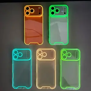 Luminous TPU phone case suitable for iPhone 17pm, luminous 16, transparent 15, anti-drop 14, protective cover 13