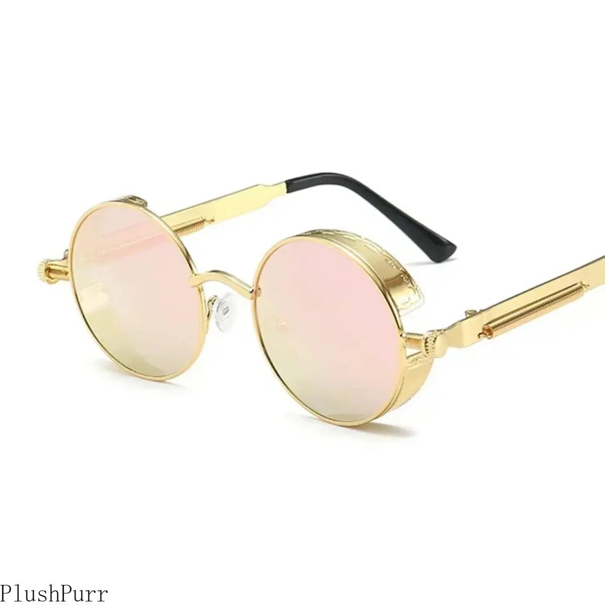 Metal Steampunk Sunglasses Men Women Fashion Round Glasses Brand Drsigner Vintage Sun Glasses High Quality Oculos De Sol UV400