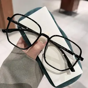 Fashion Blue Light Blocking Myopia Glasses Men Women Minus Diopter Eyeglasses Trendy Large Size Square Frame Near Sight Eyewear
