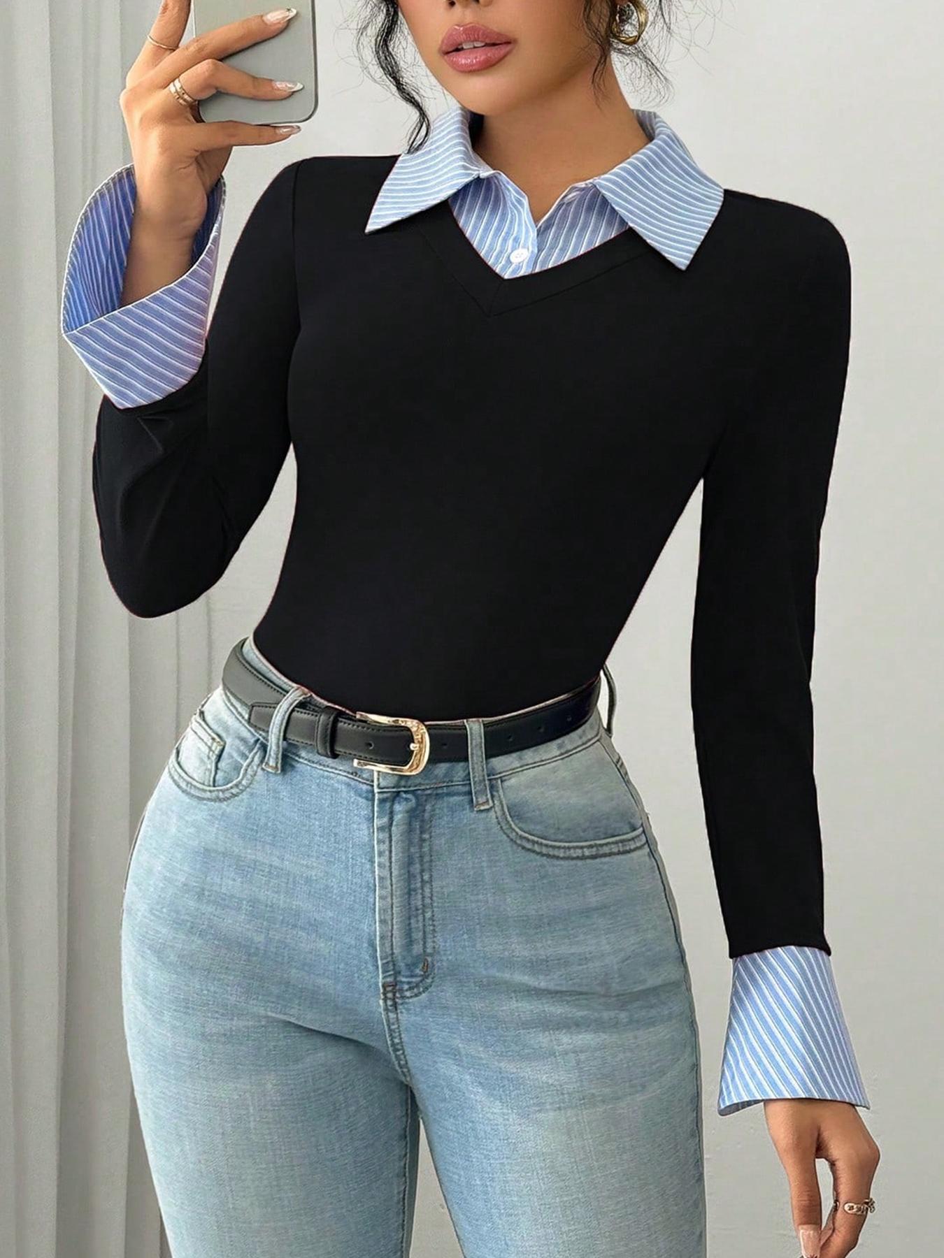 Women's Long Sleeve Slim Fit Knit Top, Elegant Spring Summer Fashion, Perfect for Daily Wear, Stylish and Comfortable Women's Clothing
