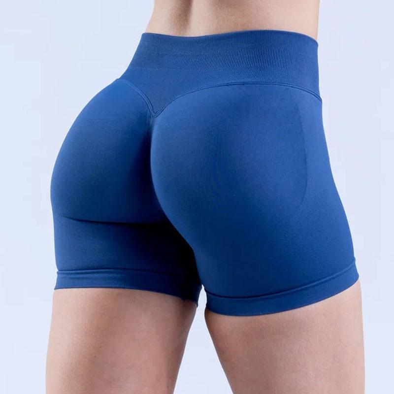 Seamless fitness yoga shorts, butt-lifting running yoga pants, high-elasticity quick-dry three-point sports shorts