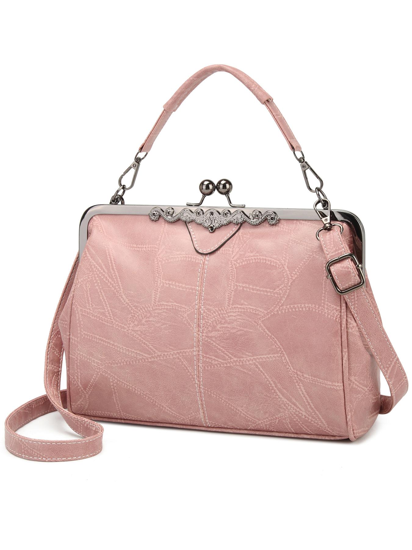 Women's Elegant PU Leather Handbag, Trendy Gorgeous Large Capacity, Chic Vintage Bag for Work & Daily Use, Crossbody Purses