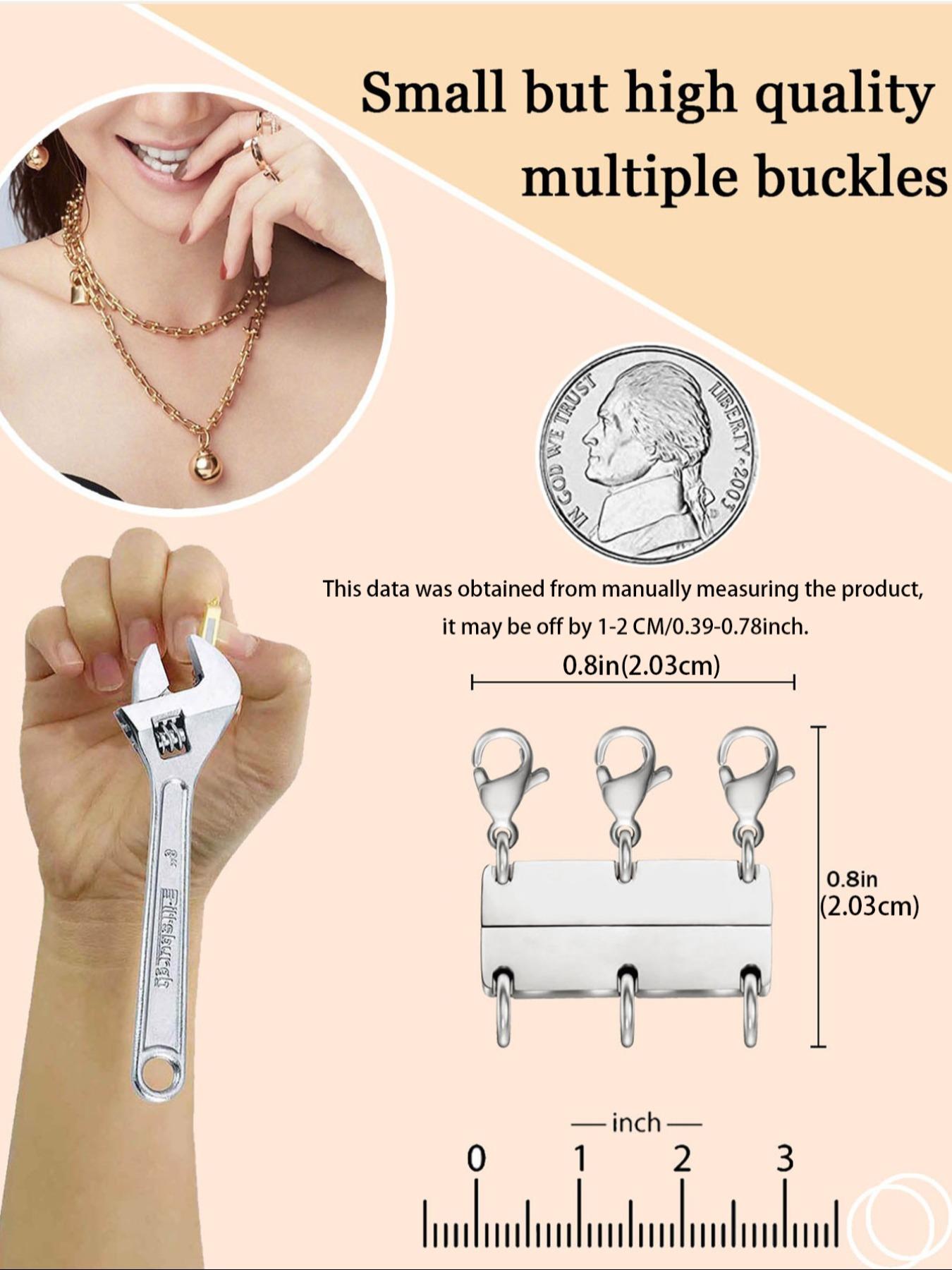 Magnetic Necklace Clasp, Stainless Steel Clasp, Fashionable Jewelry Accessories for Women & Girls, Trendy All-match & Exquisite Jewelry for Birthday Gift