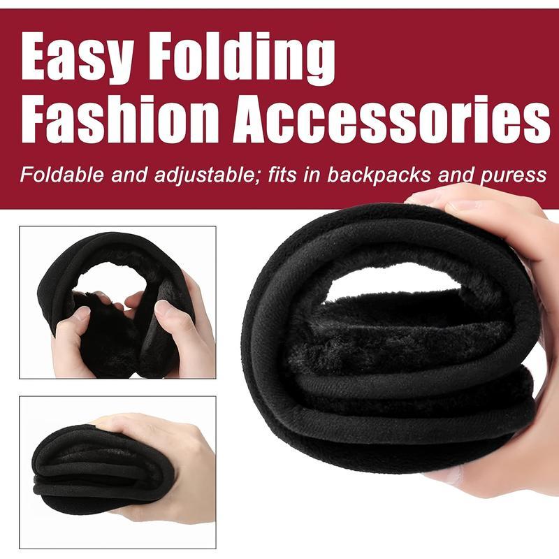 Set of 4 Fleece Earmuffs for Men and Women Adjustable Winter Earmuffs with Soft Fleece Lining Comfortable Fit Over-the-Ear Design Perfect for Cold Weather Travel Outdoor Activities and Everyday Use Hand Washable and Durable