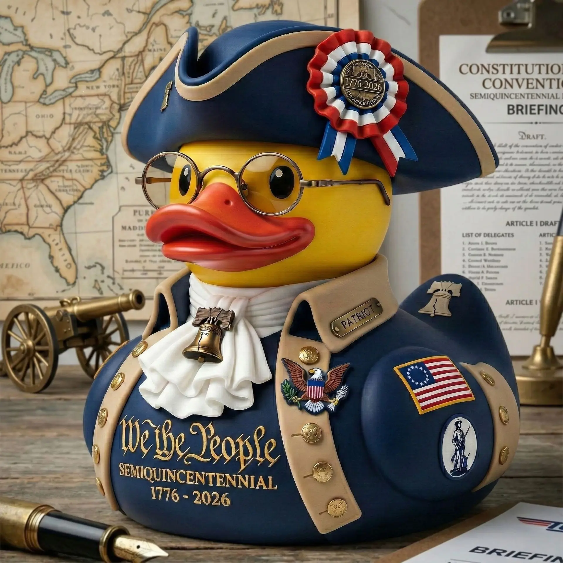 Independent 250th Anniversary Duck Collectible Figurines, Unique Gift Idea, Perfect for History Enthusiasts, Special Edition Ornament