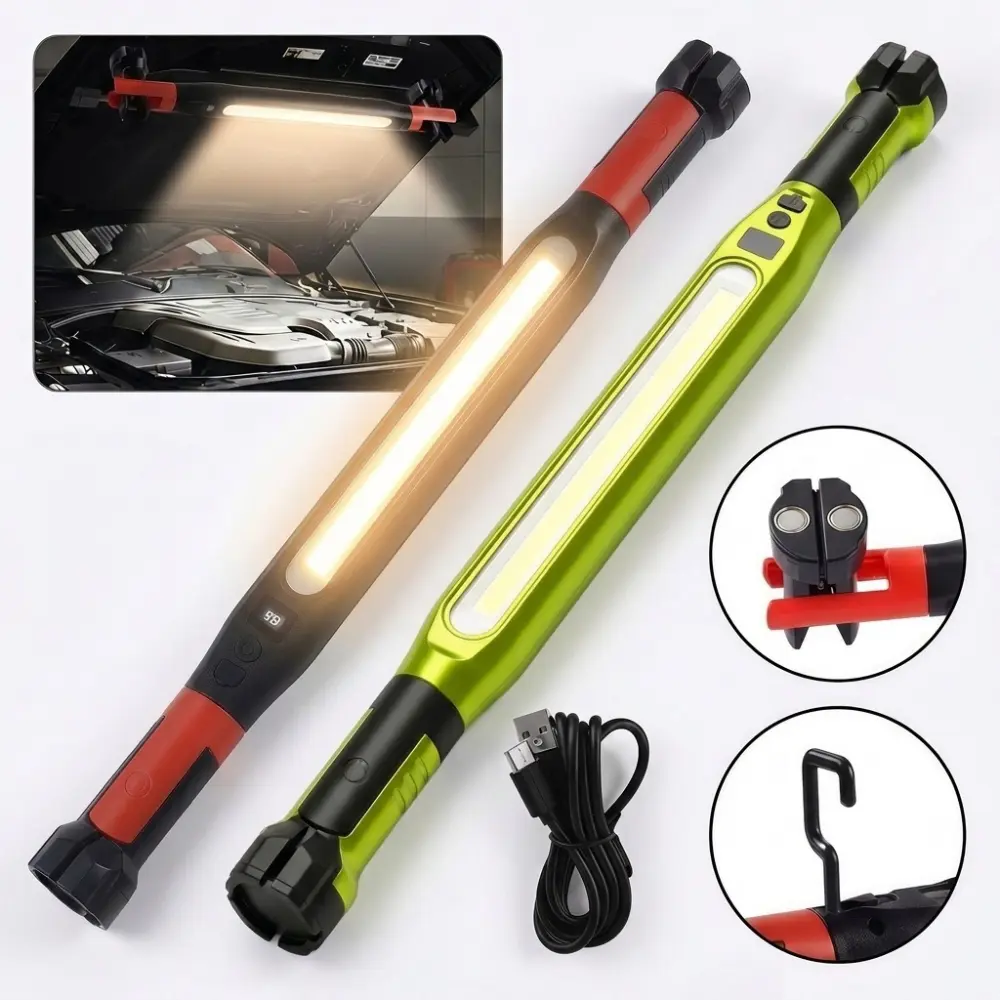 Yobis 2026 New Magnetic Engine Hood LED Inspection Light - Auto Repair Work Light, Super Bright Rechargeable Magnetic LED Mechanic Light, Rechargeable Auxiliary Lighting Tool for Professional Technicians, Specially Designed for Auto Repair and Garage Use