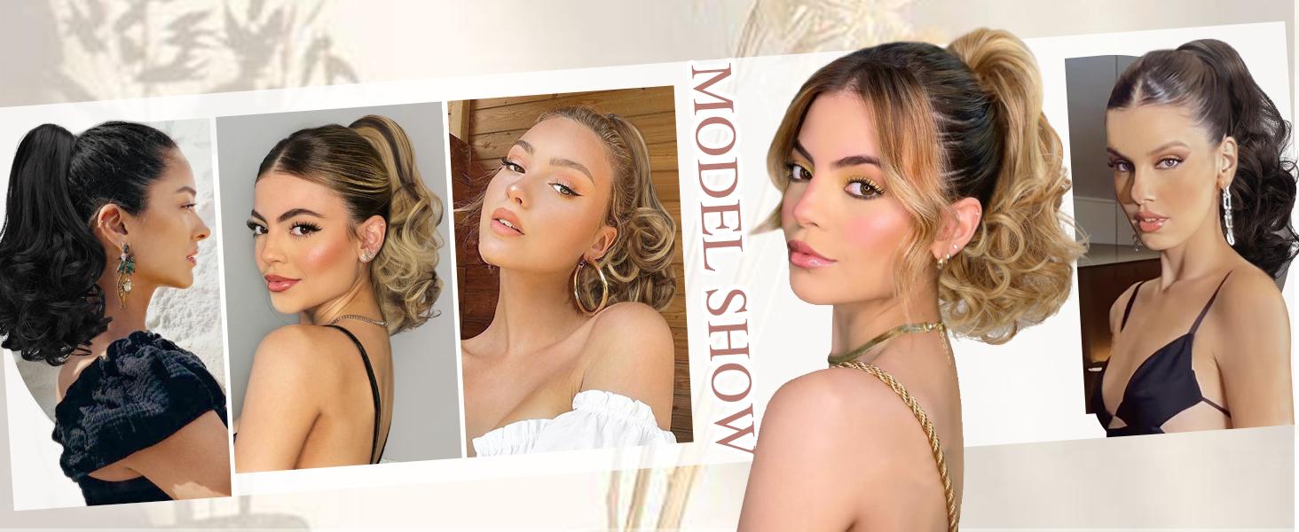 SOFEIYAN Ponytail Extension Claw Clip Ponytail Hair Extensions Long Curly Wavy Ponytail Fluffy Clip on Pony Tails Synthetic Hairpiece for Women