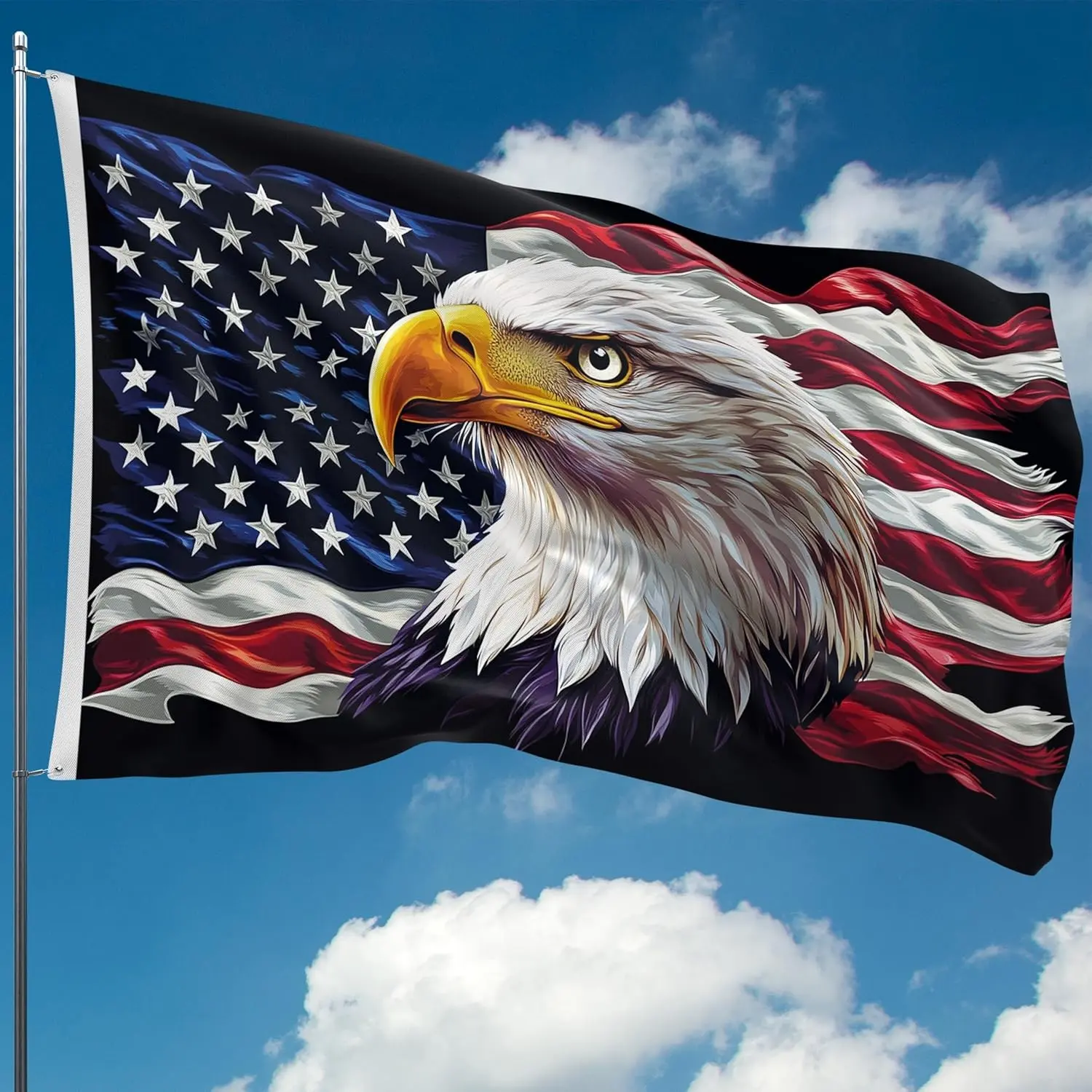 Eagle Flag - Fun American Flag Design, Perfect for Indoor Wall Decor, Dorm Room, Bedroom, Living Room, Garden Outdoor Decoration