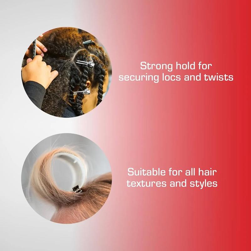 80pcs 1.75" Slide-In Hair Clips, Durable Metal Curl Setting Clips for Hairdressing, Sectioning & Retwisting, Rust-Free Hair Pins for Dreads, Dreadlocks, & Twist Styles