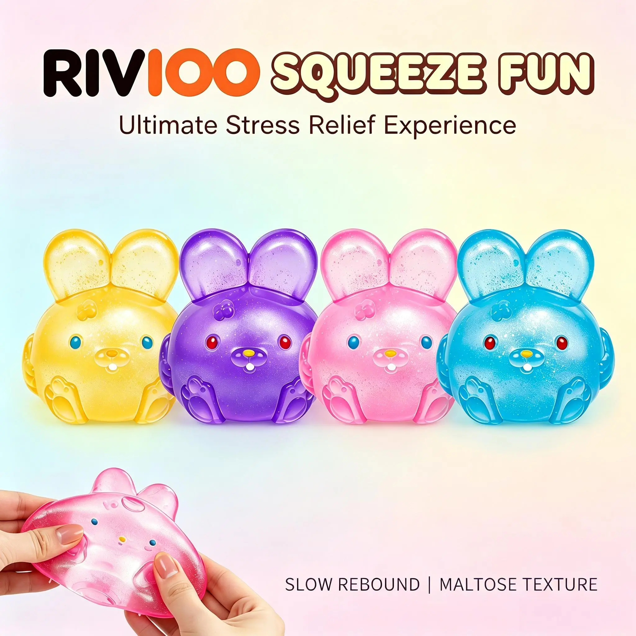 RIVIOONew Bunny Maltose Pinch Le Decompression Toy Slow Rebound Decompression Toy
