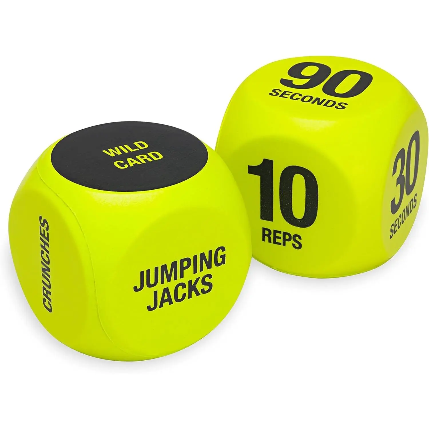 Exercise Dice (6-Sided) - Game for Group Fitness & Exercise Classes - Includes Push Ups, Squats, Lunges, Jumping Jacks, Crunches & Wildcard (Includes Carrying Bag)