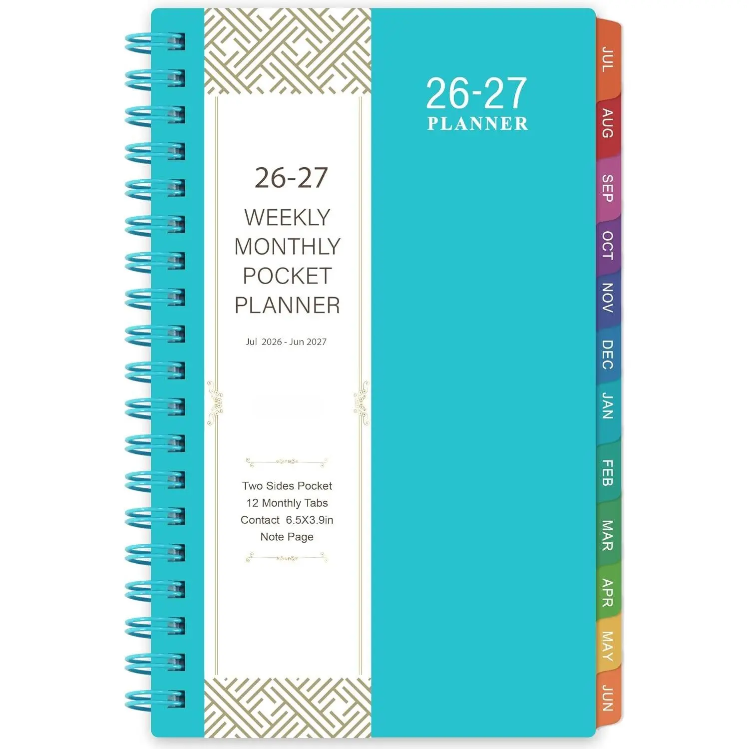 2026-2027 Pocket Calendar/Planner - Weekly & Monthly Pocket Planner for Purse, Jul. 2026 - Jun. 2027, 6.8" x 4.1",   - Wire Binding, Plastic Cover