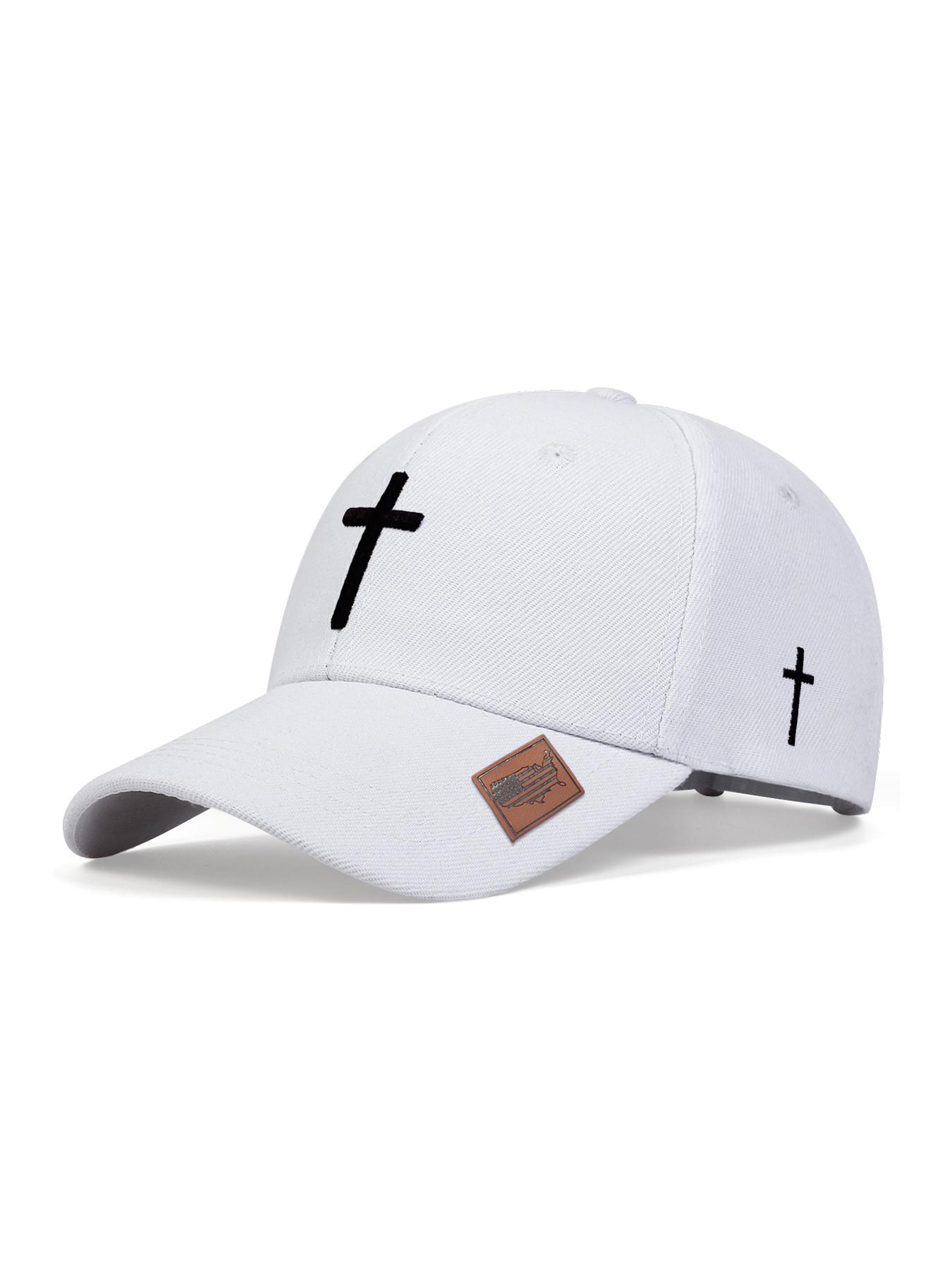 Unisex Casual Cross Embroidery Baseball Cap, Casual Outdoor Sports Hat for Men & Women, Adjustable Sun Protection Cap for Daily Wear