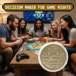 One More Game or Go to Sleep Gamer Decision Coin, Gifts for Gamer Boyfriend, Husband, Men, Gaming Accessories for Men, Game Gifts for Christmas, Valentine's Day, His Birthday, "Go to Sleep" Novel coins, An Entertaining Gift