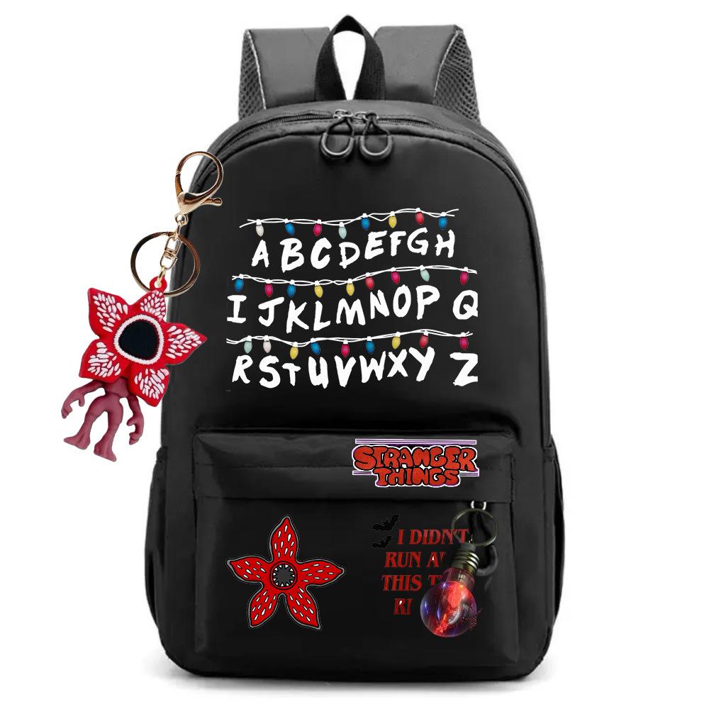 Stranger Things Backpack USB ChargingBackpack for Male and Female Students Fashionable and Versatile, Large Capacity
