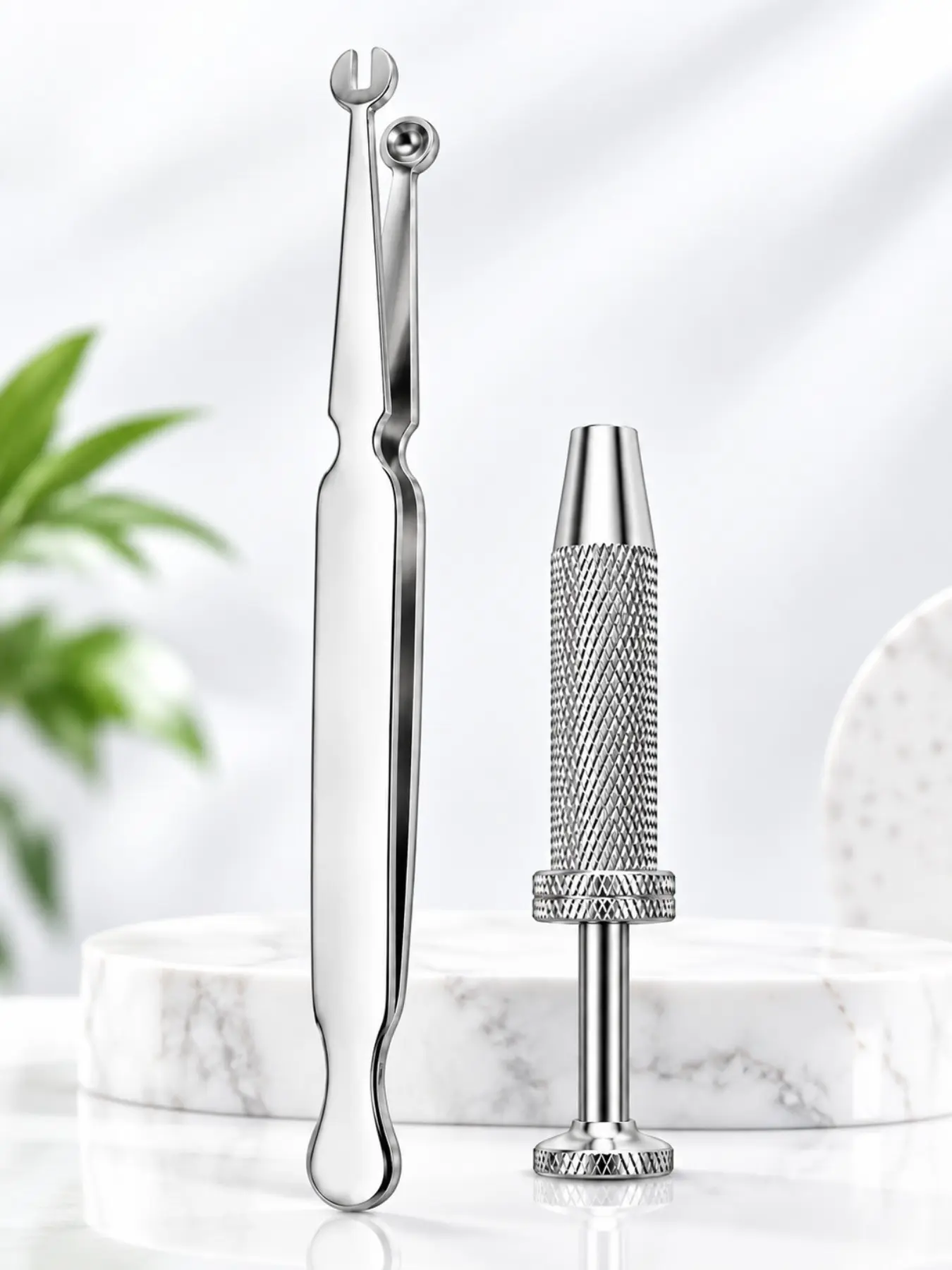 2Pcs Piercing Jewelry Tool Set, Stainless Steel Ball Grabber & Jewelry Holding Tweezers, Precision Piercing Helper Tools for Nose Rings, Earrings, Lip Rings, Belly Rings & Body Jewelry