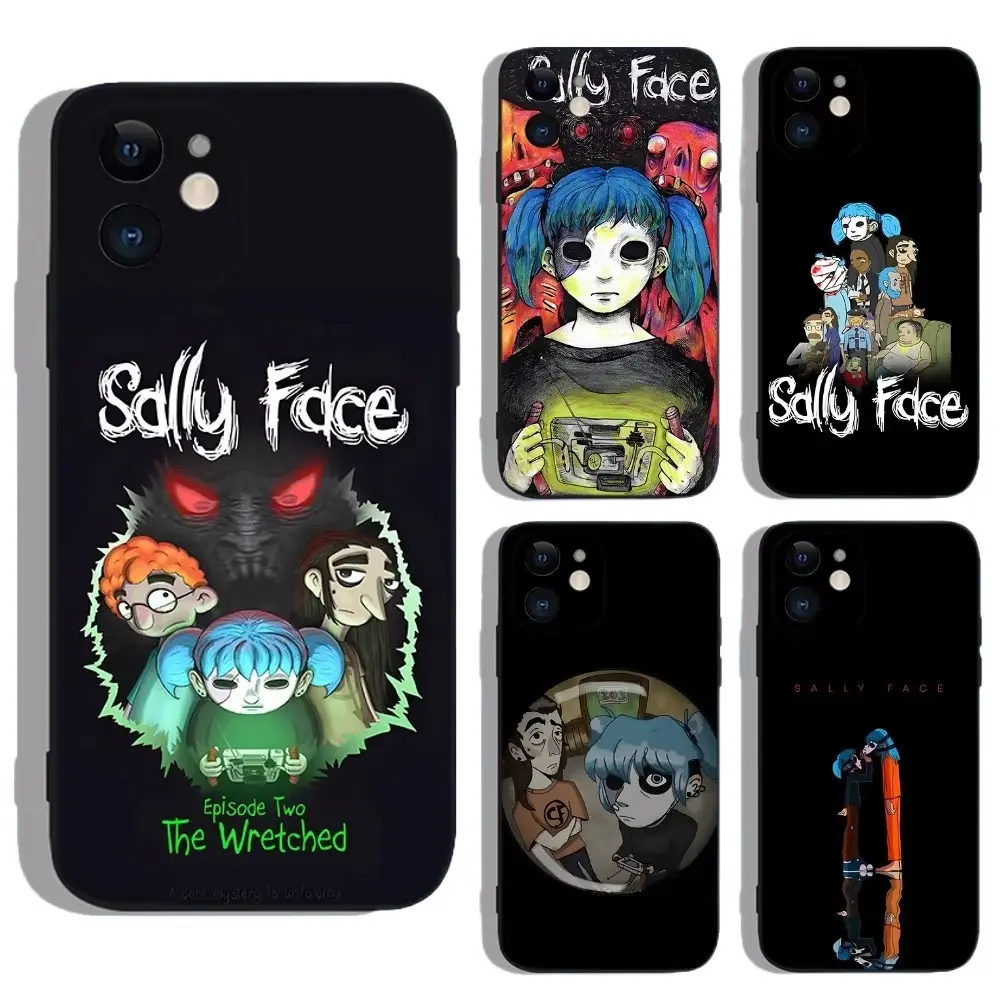 Sally Face Main Character Group Poster Phone Case, Cute Accessories, Wretched Graphic Colorful Artistic Cover for iPhone 17 ProMax/Pro/Air 16 Plus 15 14 13 12 11 Samsung S23 S24 S25 S26 Plus Ultra, Shockproof Protective Gift for Birthday Valentine