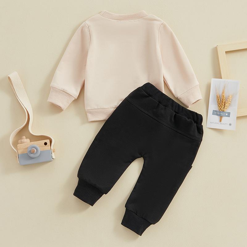Toddler Baby Girl Boy Aunties Bestie Clothes Long Sleeve Letter Print T-Shirt with Elastic Waist Pants Set Outfit Toddler Baby Girl Boy Aunties Bestie Clothes Long Sleeve Letter Print T-Shirt with Elastic Waist Pants Set Outfit