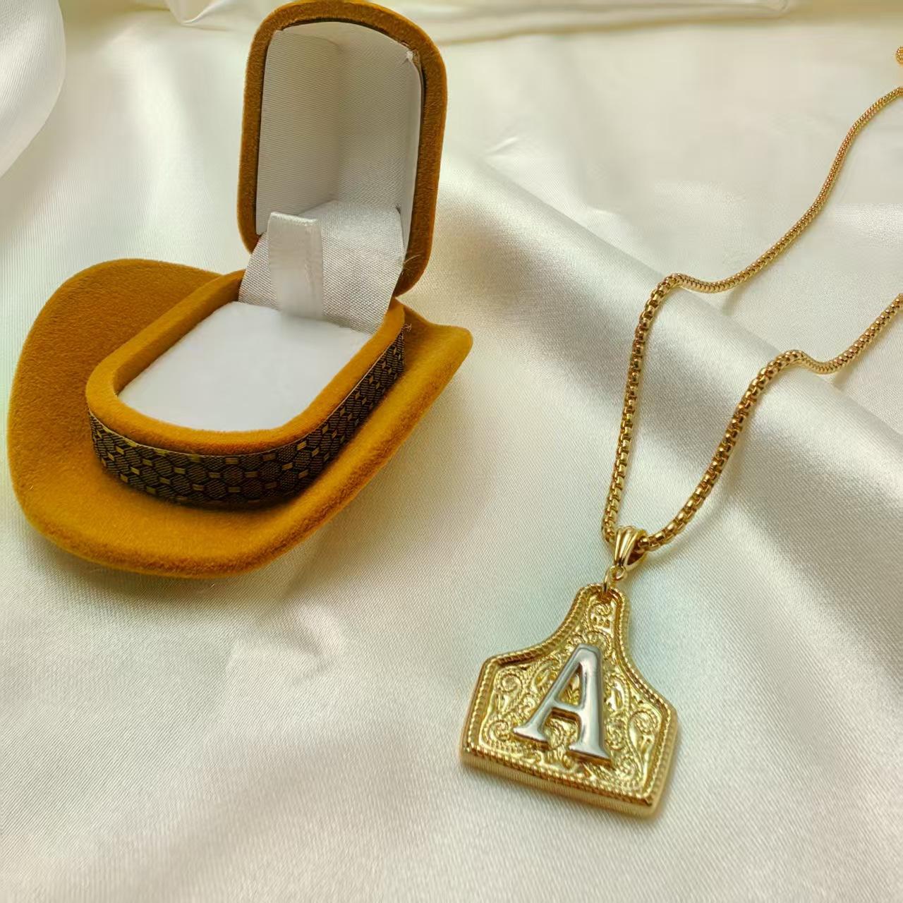 14K Gold Plated Bull Head Initial Necklace, Gold and Silver Bicolor Pendant, Adjustable 20-Inch Chain, Western Style Handmade Jewelry for Both Men and Women #Gift #Holiday #Present #Party