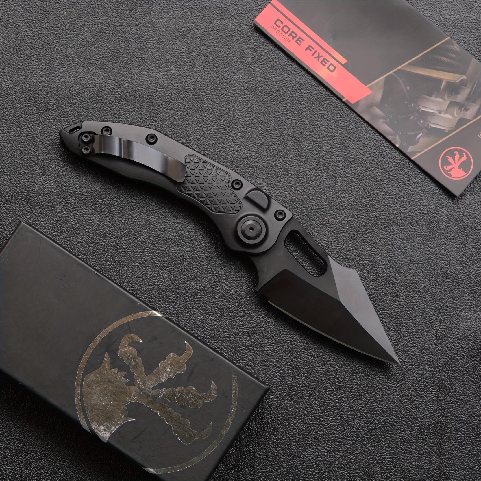 STITCH-A Tactical Folding Knife, M390 High Hardness Blade, Pure Black ...