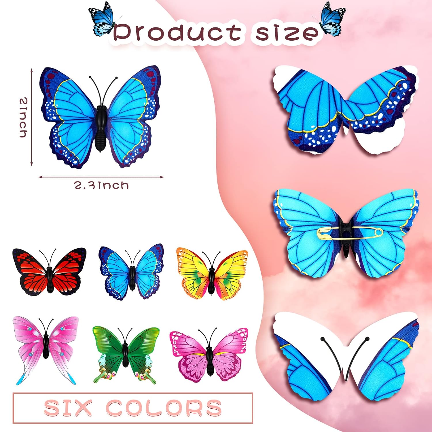 36 count Butterfly Pins 3D Butterflies Brooch Pin Bulk Plastic Butterfly Pin Decor Halloween Butterflies Clips for Clothes Art Crafts Decoration Wedding Birthday Party Favors(Retro Pattern) 36 count Butterfly Pins 3D Butterflies Brooch Pin Bulk Plastic Butterfly Pin Decor Halloween Butterflies Clips for Clothes Art Crafts Decoration Wedding Birthday Party Favors(Retro Pattern)