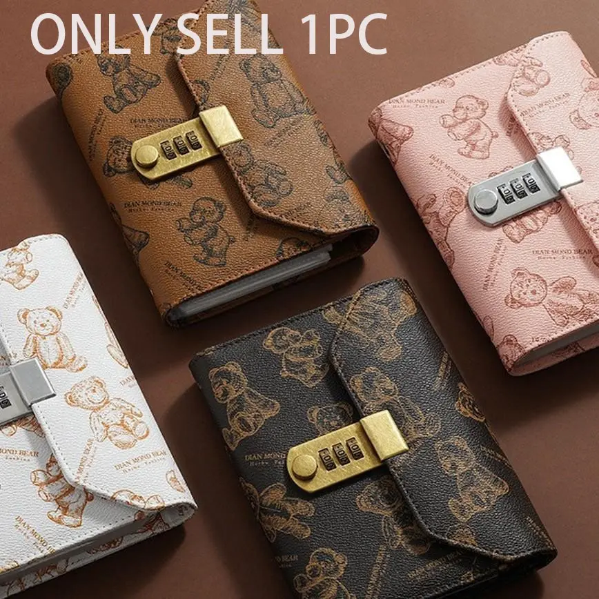 Bear Password Lock Savings Book, Combination Lock Security Album, Currency Collection Organizer, Safe Money Storage Ledger
