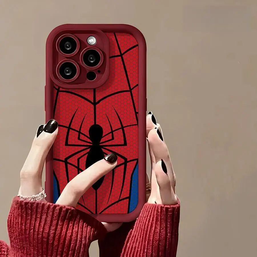Spider Red Battle Suit Red Ladder Phone Case New Unique Simple Fashionable Phone Protection Casing Ideal Christmas Gift for Fashionable Couples Compatible with For Iphone 17 16 15 14 13 12 11 17Air Plus Pro Promax Samsung Galaxy S26 S25 S24 S23 S22