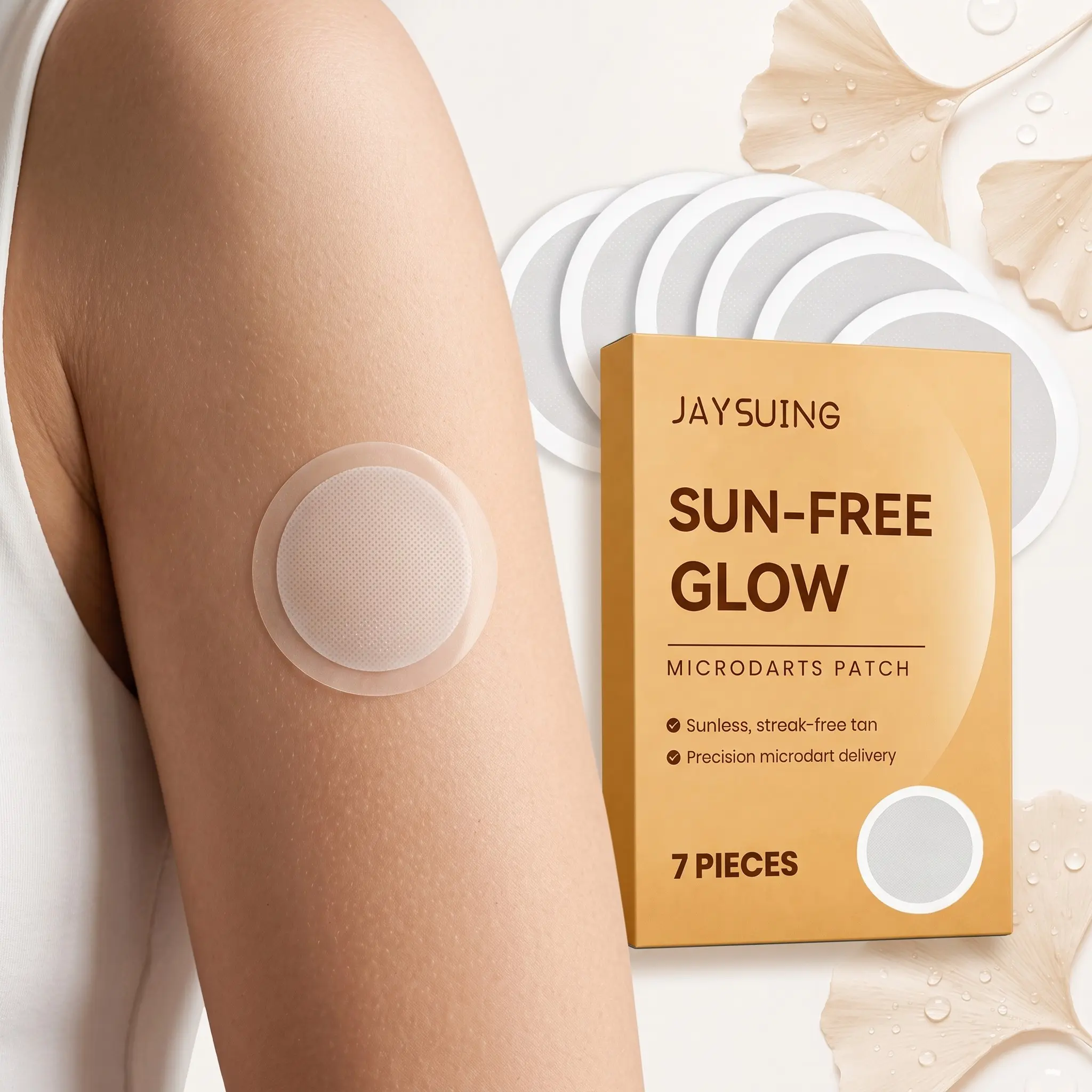 3-Pack Dark Spot Body Care Patches, Summer Outdoor Sunless Bronzing, Wheat Skin Tone, Gentle Formula, Comfortable Wear, Sunless Tanning Glow