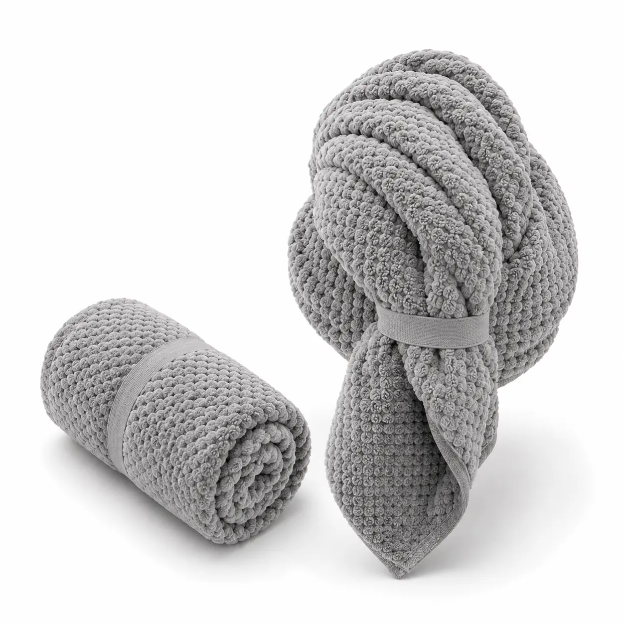Oversized Hair Towel Wrap for Women, Ultra Soft Quick Dry Coral Fleece Hair Turban with Secure Elastic Band, Absorbent Wrap for Long, Thick & Curly Hair, Gray, 1 Pack storage cabinet