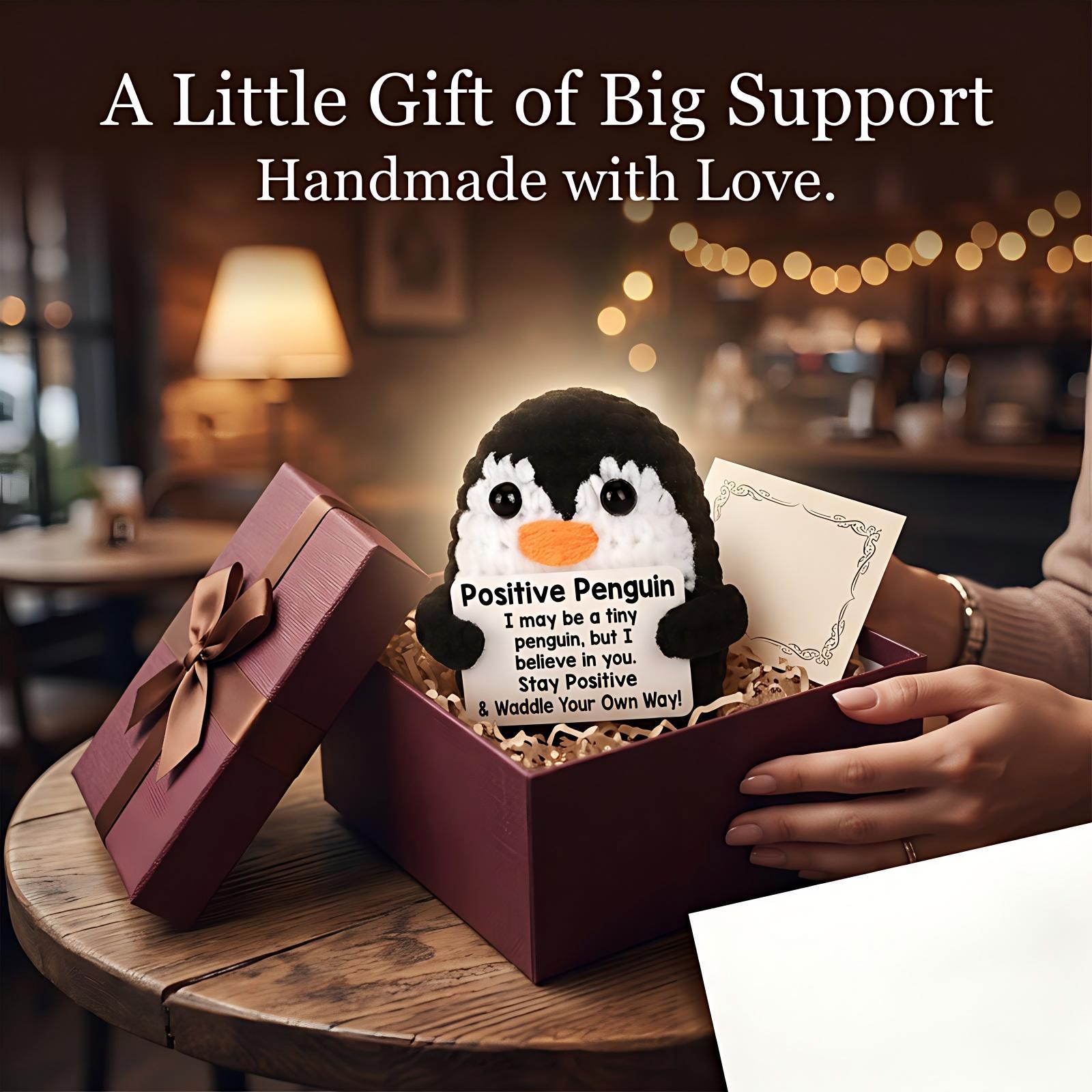 Super Cute Hand Knitted Penguin Mini Plushie,Soft Squishy Stress Relief Toy,Kawaii Desk Buddy Bag Pendant Keychain,Heartwarming Gift for Girlfriend Bestie Kids Birthday Christmas Valentines Day,Handmade Tiny Animal Doll for Home Car Ornament Party Gift Ex