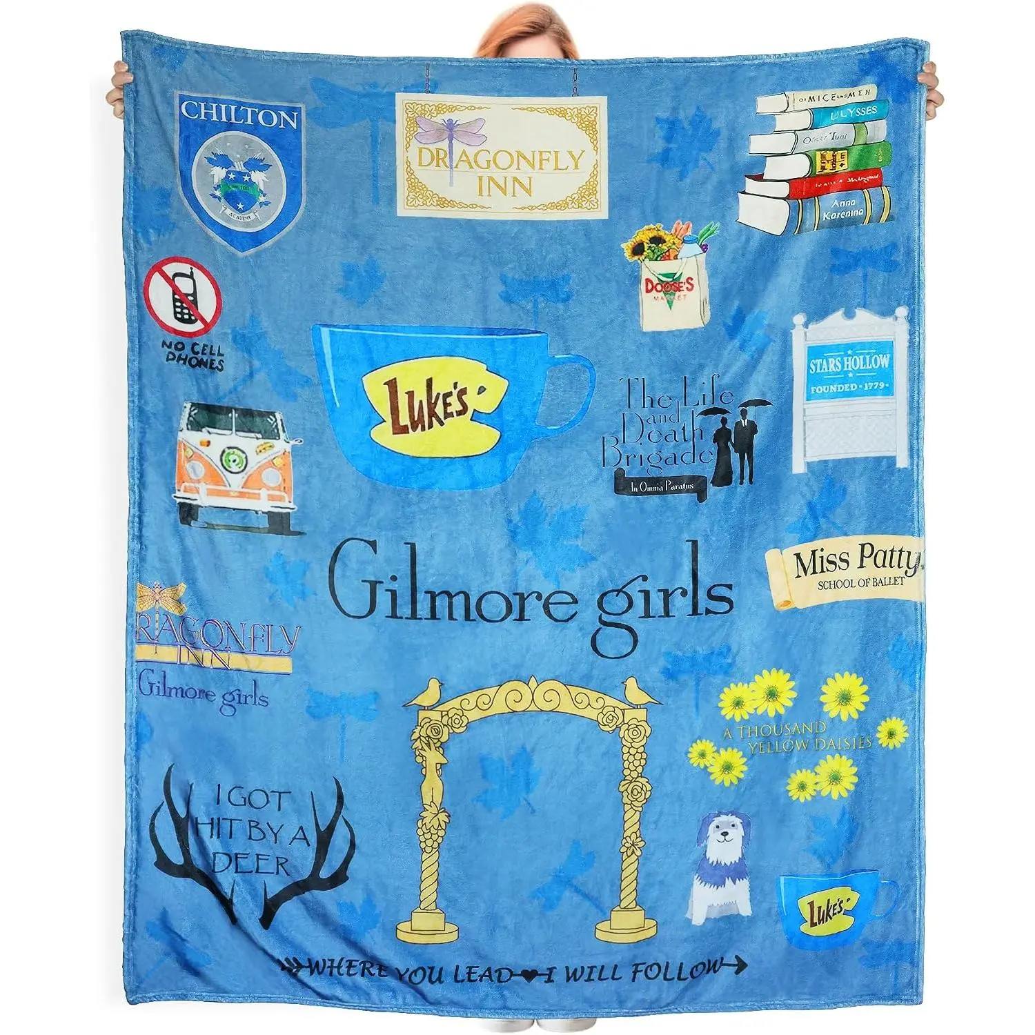 Gilmore Girls Throw Blanket, Cozy Soft Flannel Fleece Blanket 50"x60", Lightweight Anti-Pilling, Warm Gifts for Couch, Sofa, Bed, Car, Blue
