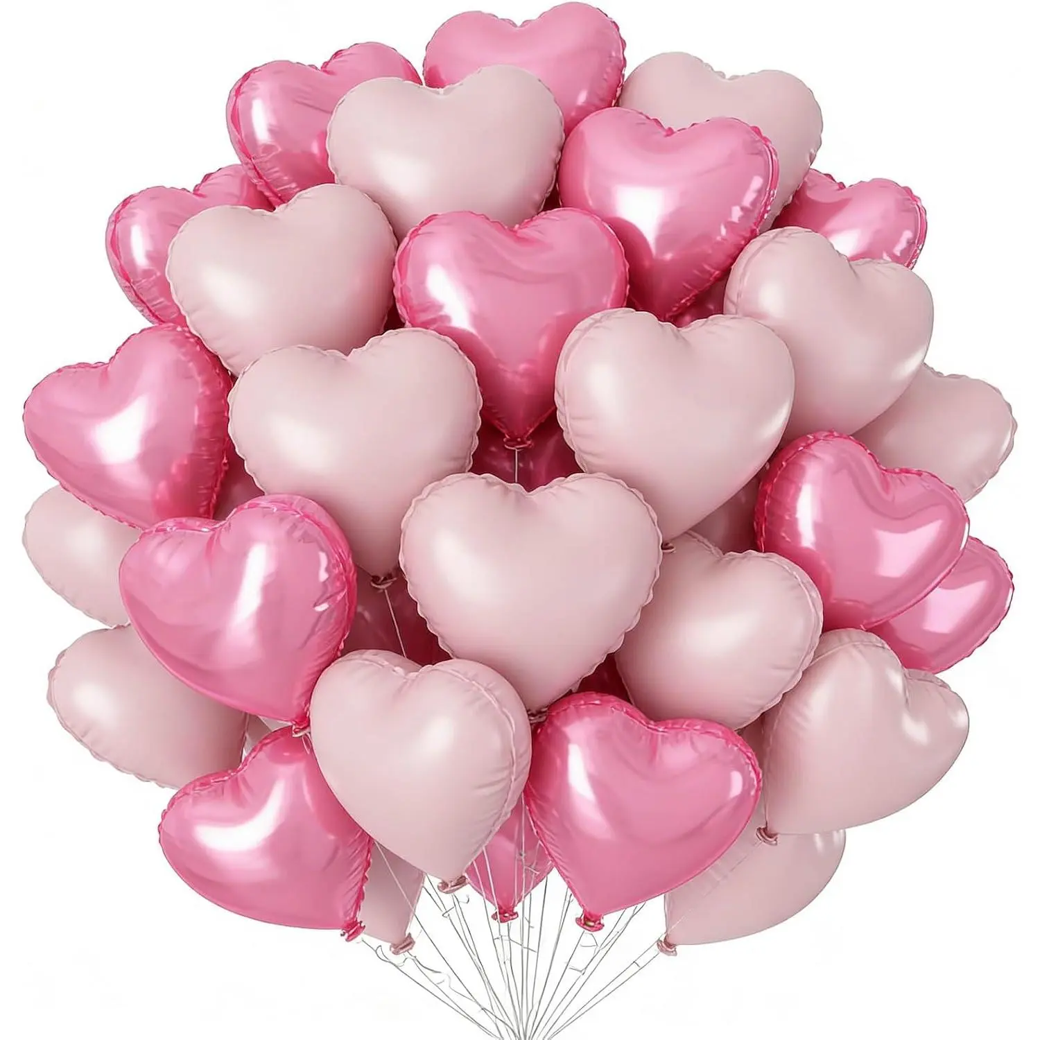 Heart Balloons, 24 count 18 Inch Self-sealing Helium   Foil Love Heart Shaped Balloons for Girls Party Bridal Wedding Engagement Anniversary Birthday  Shower Valentine's Day Decorations
