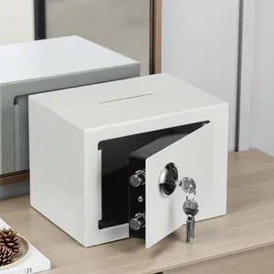 【 2026 Flagship Upgraded Version 】 All steel mechanical lock safe, home office anti-theft safe, one click coin storage box, stylish frosted appearance, large capacity multi-layer partition design, can safely store cash, jewelry, documents
