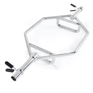 VEVOR Trap Bar Hex Bar, 2-Inch Hex Barbell, 800 LBS Capacity Shrug Bars with Knurled Grips, Weightlifting and Strength Training Equipment, Home Gym for Squats, Deadlifts, Shoulder Presses, Silver