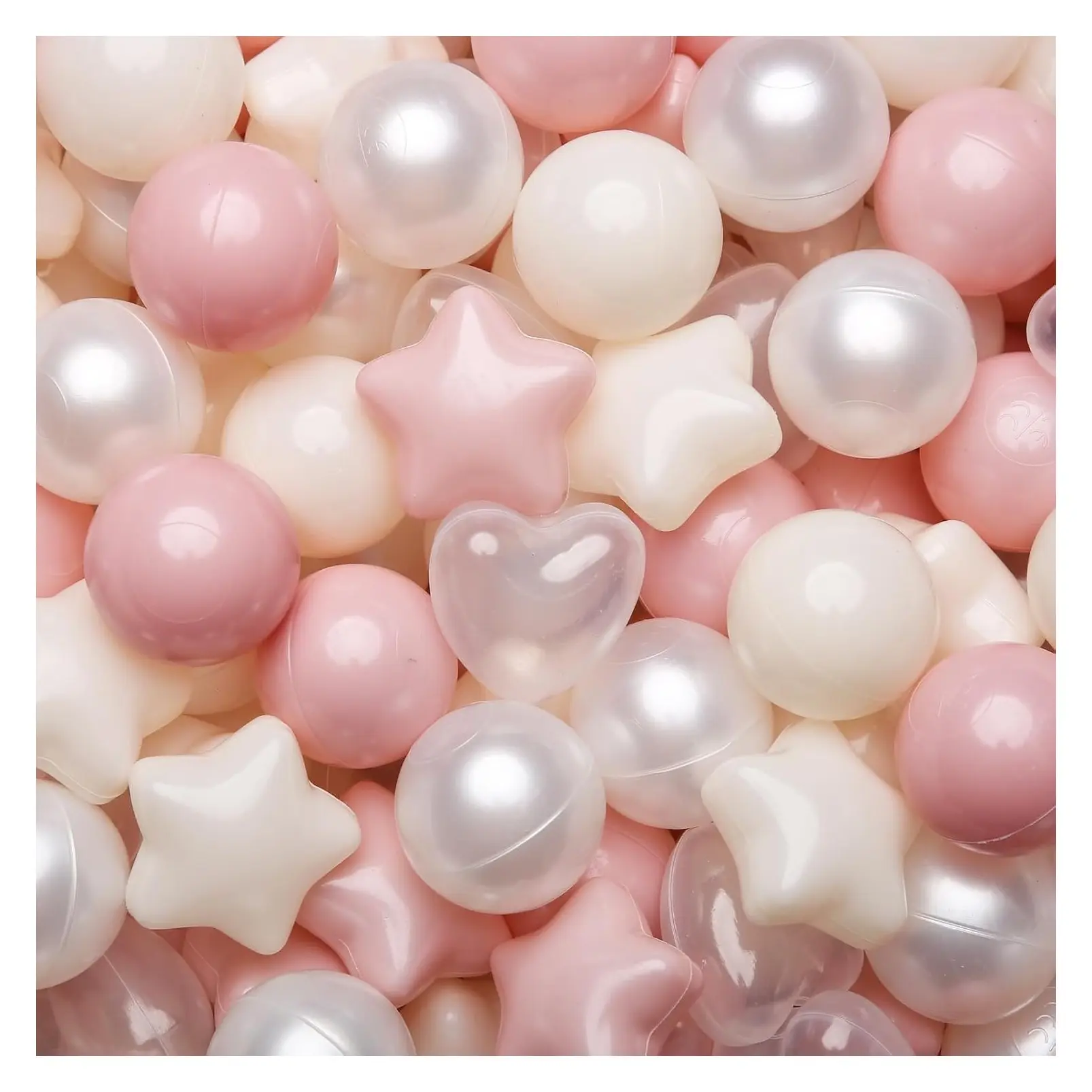 Ball Pit Balls Star and Heart Shapes for Toddlers - Non-Toxic BPA-Free Plastic, 50/100/200/500 Count, Colorful Safe for Kids Indoor Outdoor PlayGift