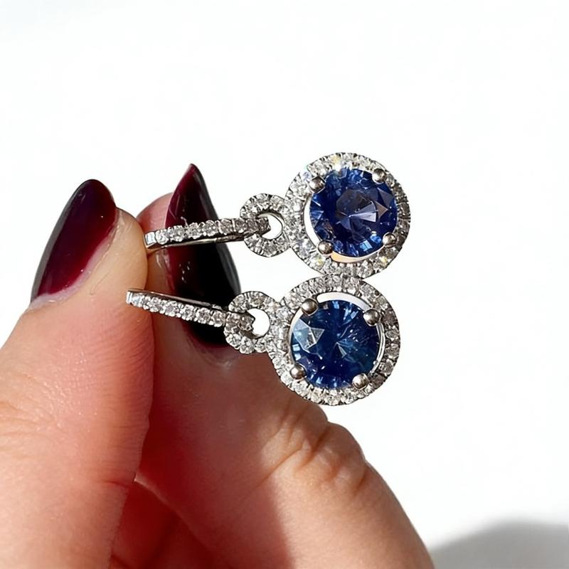 Luxury Blue Zircon Long Earrings Fashion Party Women Birthday Gift Earrings Holiday Style Ear Hook Earrings Statement Earrings Ear Clip Hoop Earrings Valentine's Day Gift