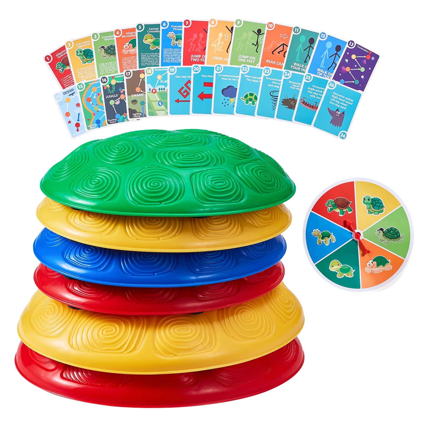 Turtle Balance Stepping Stones, PP + TPE Construction, Comprehensive Non-Slip Design, Easy Storage