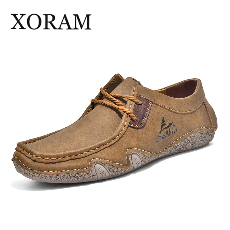 XORAM Men's Driving Shoes, Plus-Size Hand-Stitched Slip-On Casual Loafers for Driving, Daily Commute and Walking2688