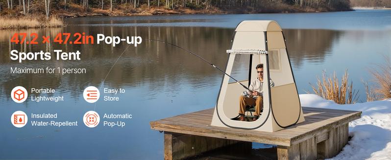 VEVOR Pop up Sports Tent, 8 Sizes Optional Clear Bubble Tent for 1-6 Person, Waterproof Outdoor Pod with Floor Mat & Top Cover, Garden Igloo Dome Tents Camping Shelter for Sports Watching