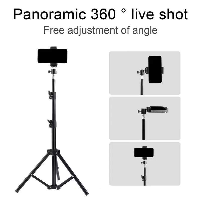 110cm Multi-Functional Tripod Stand, Metal Adjustable Pole, Stable Triangular Base, 360° Ball Head, Compatible with Smartphones, Cameras, Lamps, Phone Holder Tripod, Height Adjustable Tripod