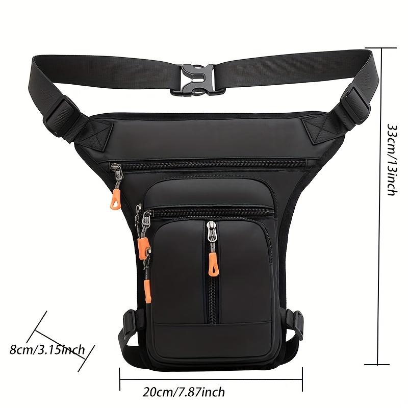 Men's Multi-Functional Zipper Fanny Pack, Adjustable Motorcycle Leg Bag for Outdoor Cycling, Trendy Casual Waist Crossbody Pack with Multi Pockets, Versatile Drop Leg Pouch for Delivery and Sports
