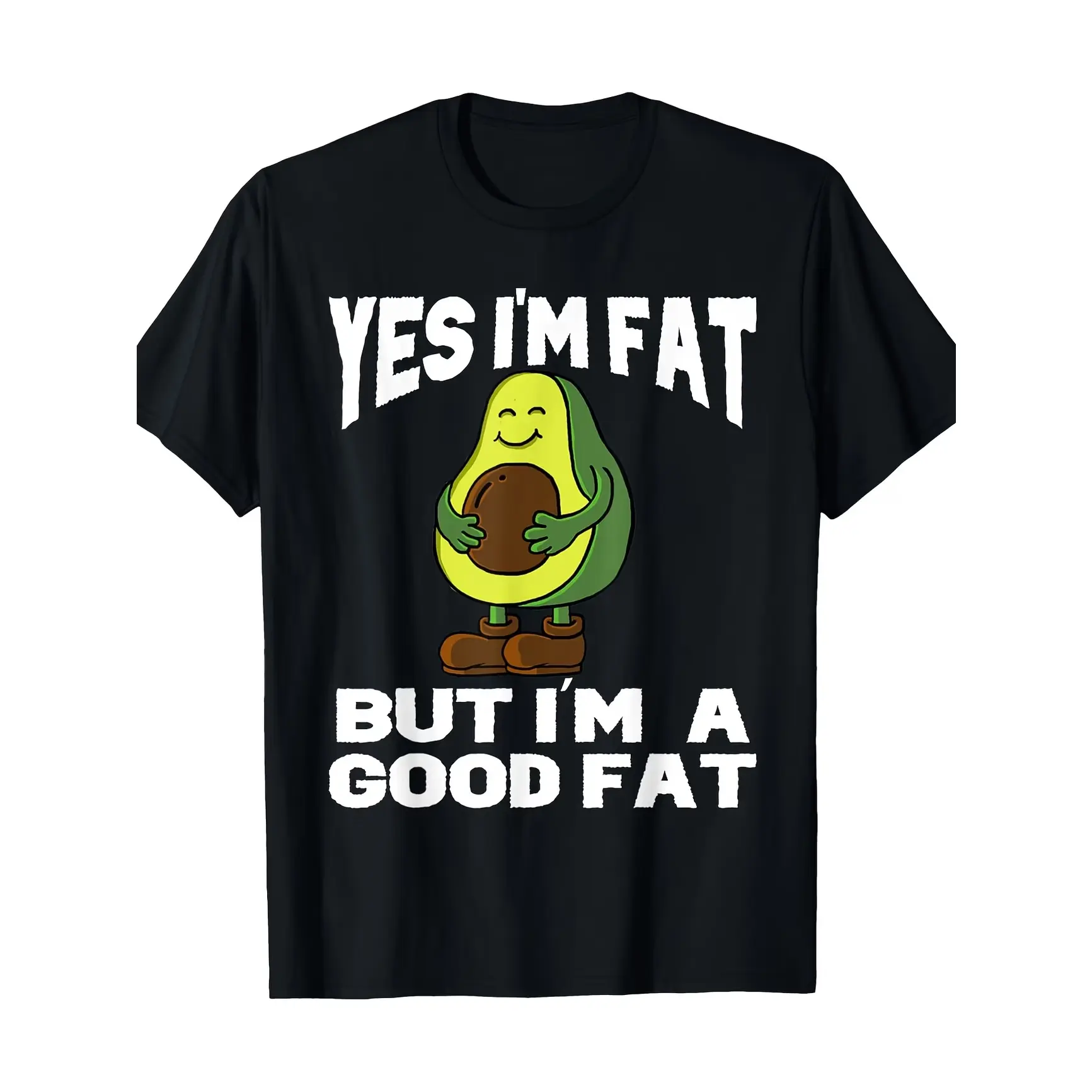 Unisex Comfort Avocado Cartoon Graphic T‑Shirt, Humorous Avocado Slogan Printed Craft Tee, Cotton Short Sleeve Top, Casual Fashion Outfit, Perfect Valentine Gift, Best Holiday Present For Food Lovers