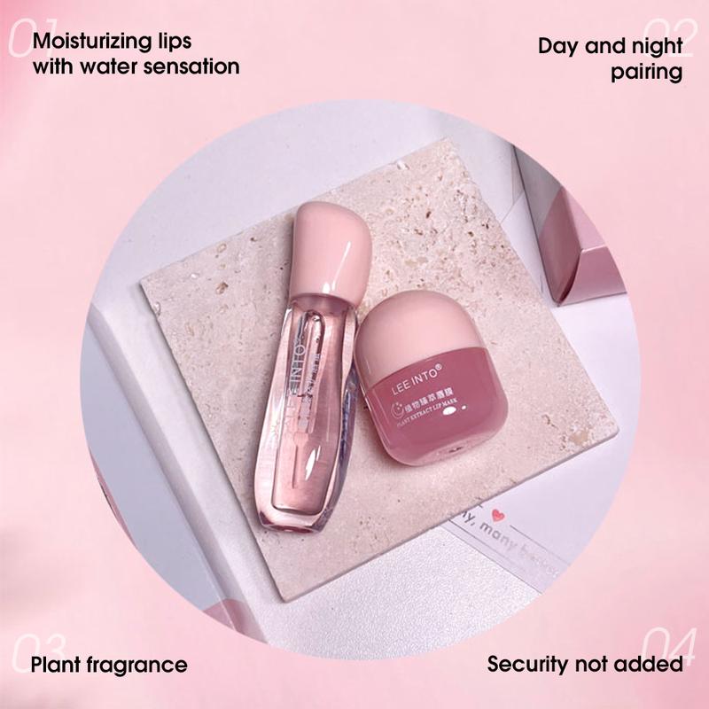 Moisturizing Lip Mask, Hydrating Plant Extract Juicy Lip Care Mask for Day & Night, Plumping Lip Oil for Women & Girls, Lip Moisturizer, Lip Treatment Oil