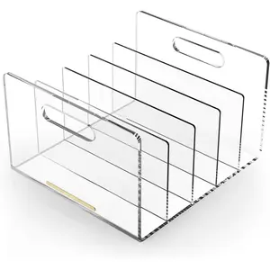 Acrylic File Sorter, Desktop File Collator Office File Organizer, Clear 11.4" x 6.7" x 10"