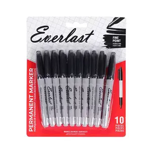 Set of 10 Fine Point Permanent Markers, Non-Toxic Fast-Drying Multicolor Set, Ideal for Classroom, Office, Home, Art, Craft Projects