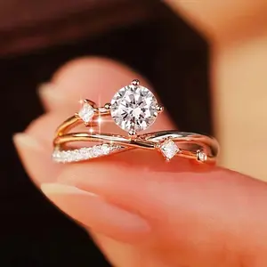1pc Luxurious Fashionable Exquisite Open Adjustable Cosmic Starry Sky Ring, Women's Boutique Jewelry, Fashionable Luxurious Engagement Wedding Gift, Geometric Ring for Girls
